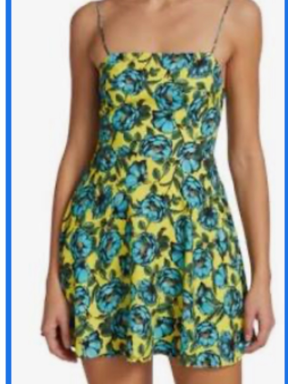 Alice + Olivia Yellow Floral Spaghetti-Strap Skirt